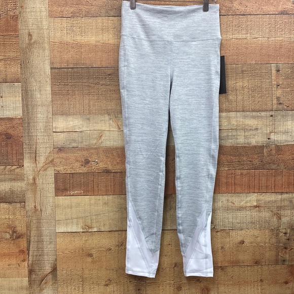 Mono B Heather Silver & White Workout Leggings NWT - Picture 1 of 5